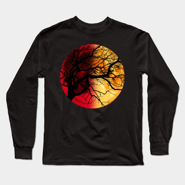 colored night moon Long Sleeve T-Shirt by medo art 1